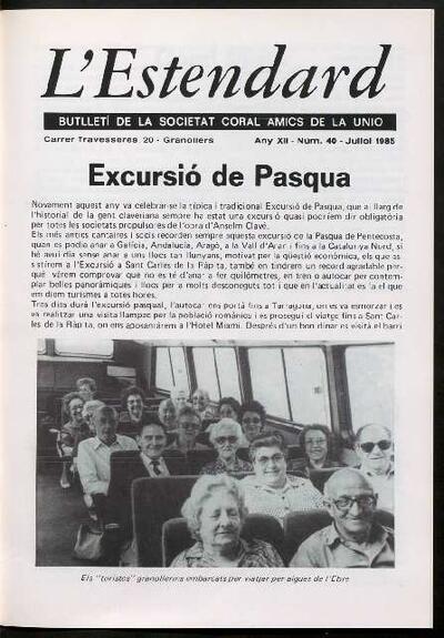 L'Estendard (Butlletí Societat Coral Amics de la Unió), 7/1985 [Issue]