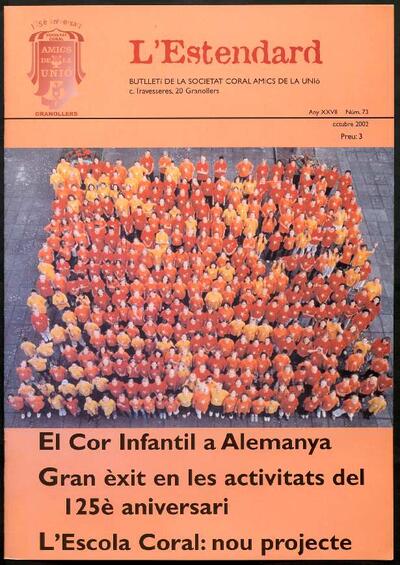 L'Estendard (Butlletí Societat Coral Amics de la Unió), 10/2002 [Ejemplar]
