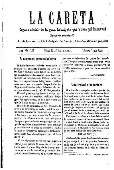 La Careta, 10/2/1887 [Ejemplar]