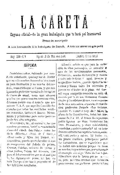 La Careta, 19/2/1887 [Issue]