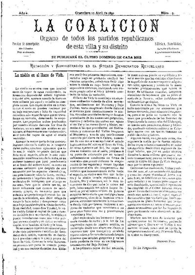 La Coalición, 10/4/1892 [Ejemplar]