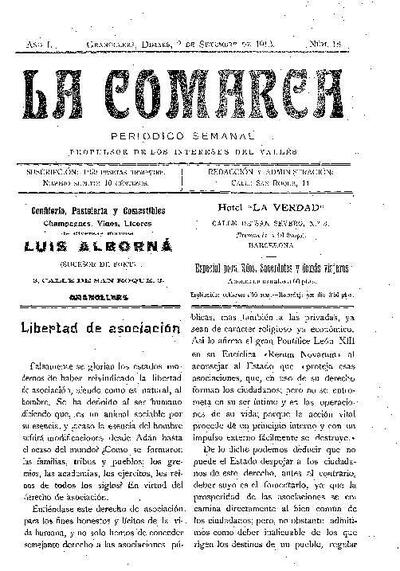 La Comarca, 2/9/1913 [Issue]