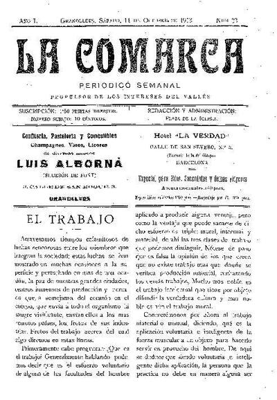 La Comarca, 11/10/1913 [Issue]