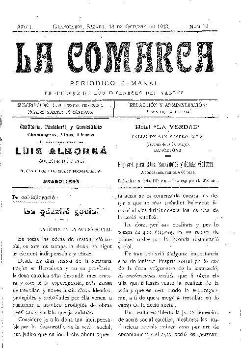 La Comarca, 18/10/1913 [Issue]