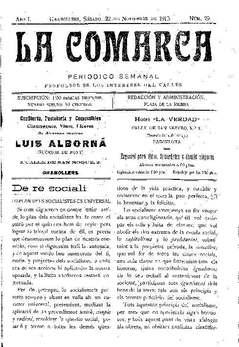 La Comarca, 22/11/1913 [Issue]