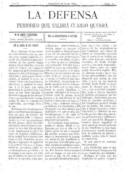 La Defensa, 28/6/1891 [Issue]