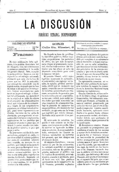 La Discusión, 13/8/1893 [Ejemplar]