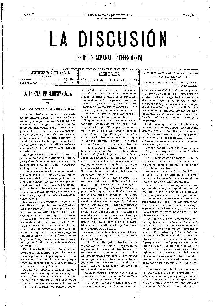 La Discusión, 24/9/1893 [Issue]