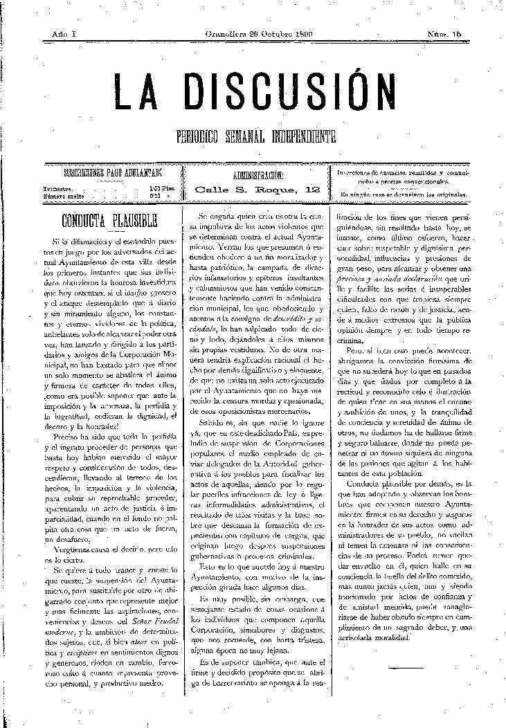 La Discusión, 29/10/1893 [Issue]