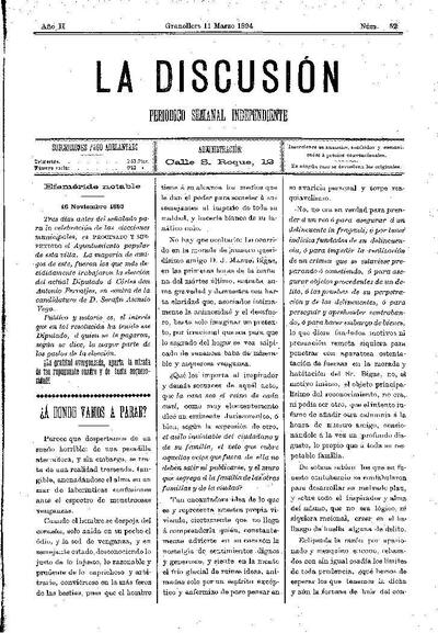 La Discusión, 11/3/1894 [Issue]