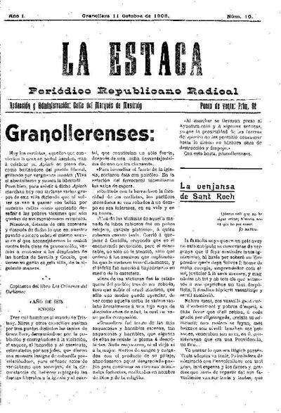 La Estaca, 11/10/1908 [Issue]