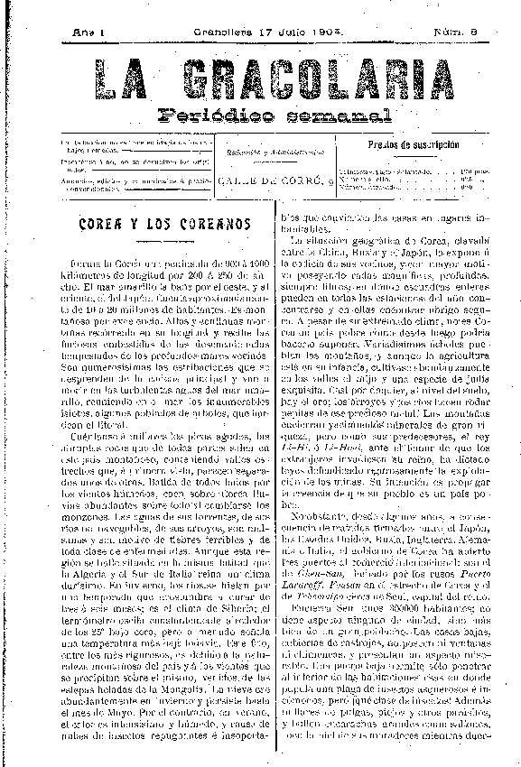 La Gracolaria, 17/7/1904 [Issue]