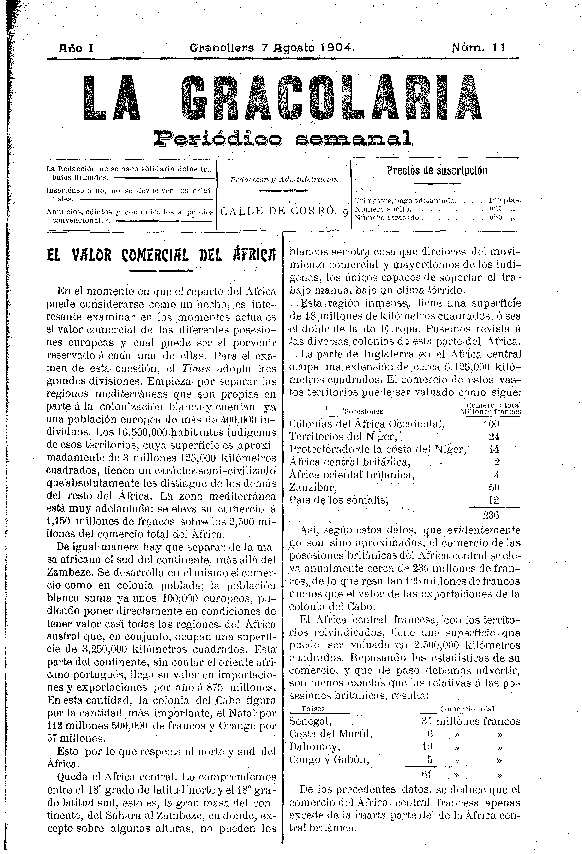 La Gracolaria, 7/8/1904 [Issue]