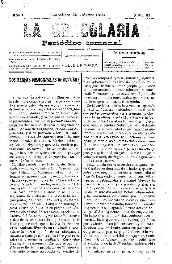 La Gracolaria, 22/10/1904 [Issue]