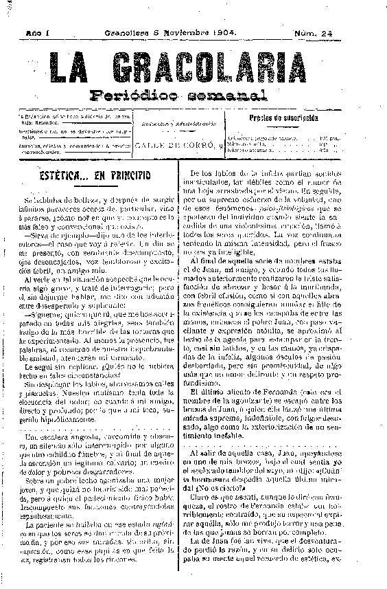 La Gracolaria, 5/11/1904 [Issue]