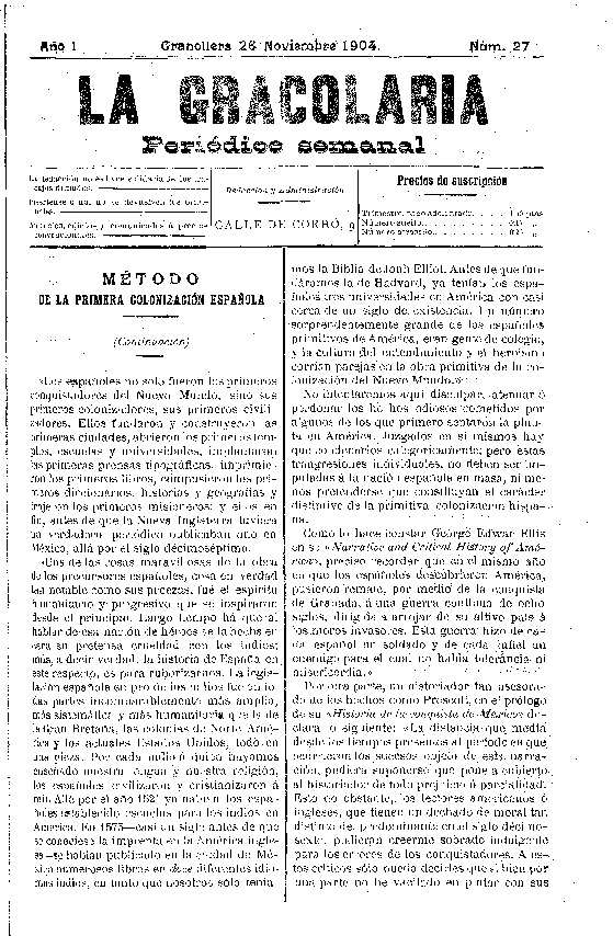La Gracolaria, 26/11/1904 [Issue]