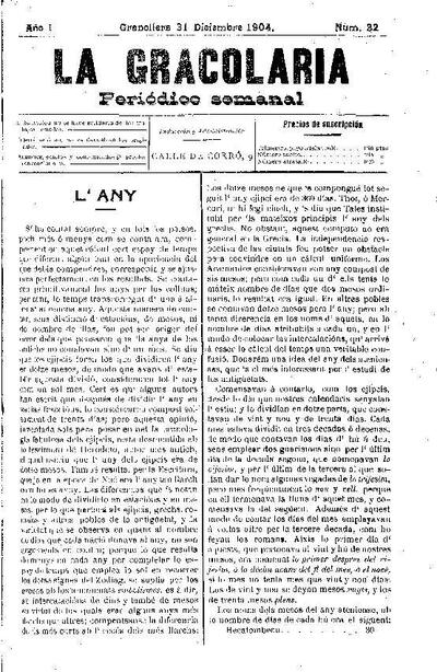 La Gracolaria, 31/12/1904 [Issue]