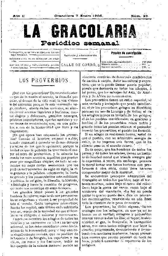 La Gracolaria, 7/1/1905 [Issue]