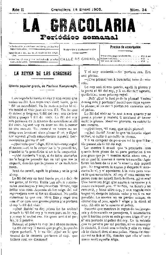 La Gracolaria, 14/1/1905 [Issue]