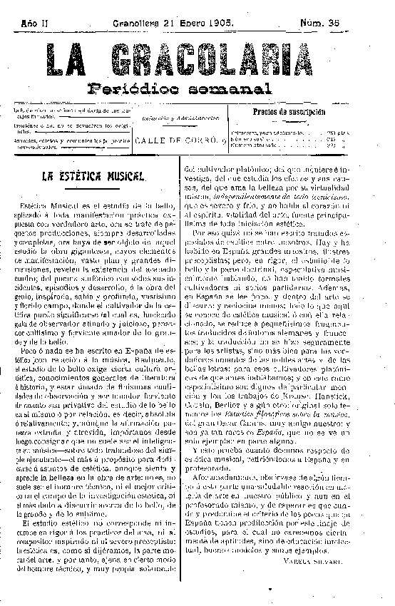 La Gracolaria, 21/1/1905 [Issue]