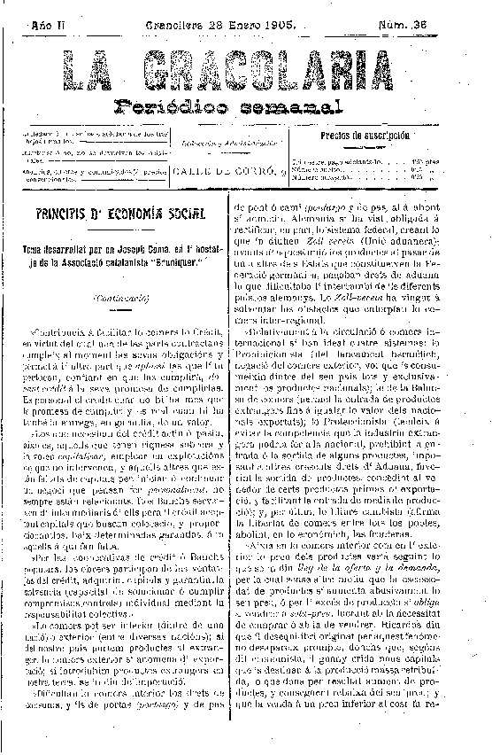 La Gracolaria, 28/1/1905 [Issue]