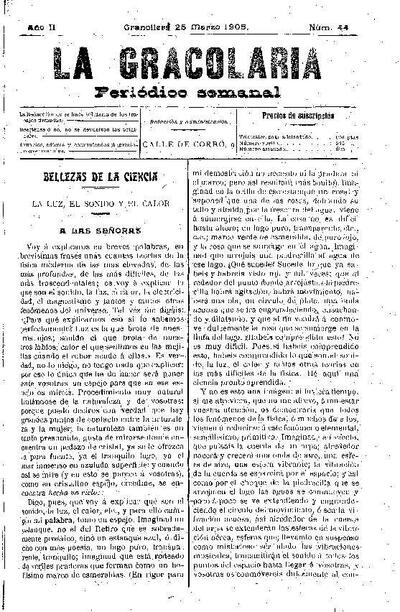 La Gracolaria, 25/3/1905 [Issue]