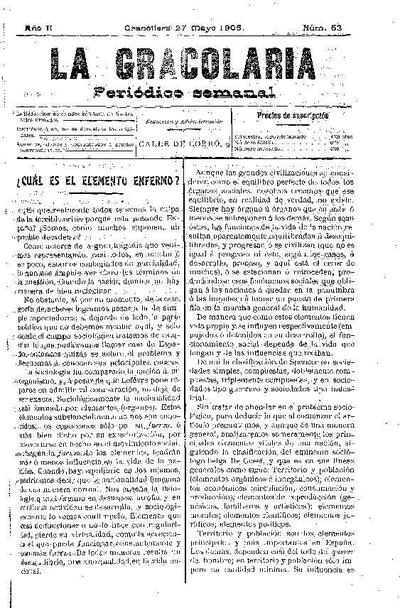 La Gracolaria, 27/5/1905 [Issue]