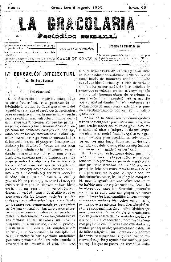 La Gracolaria, 5/8/1905 [Exemplar]