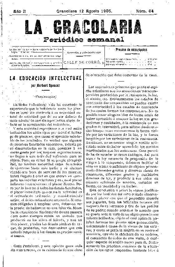La Gracolaria, 12/8/1905 [Exemplar]