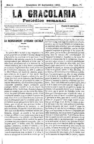 La Gracolaria, 30/9/1905 [Issue]