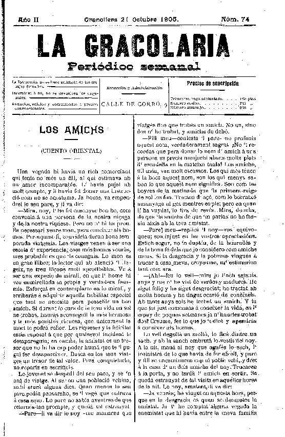 La Gracolaria, 21/10/1905 [Exemplar]