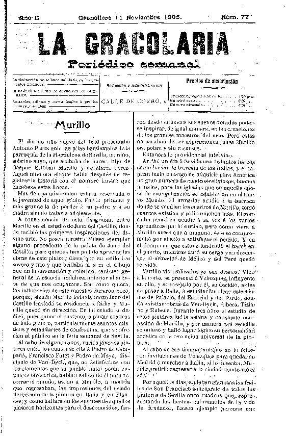La Gracolaria, 11/11/1905 [Exemplar]