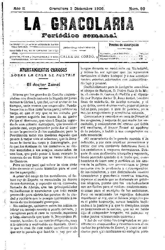 La Gracolaria, 2/12/1905 [Exemplar]