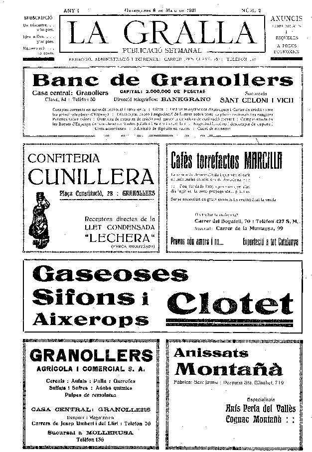 La Gralla, 8/5/1921 [Issue]