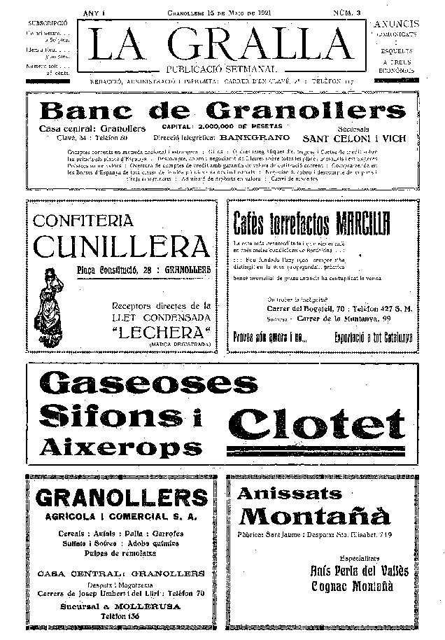 La Gralla, 15/5/1921 [Issue]