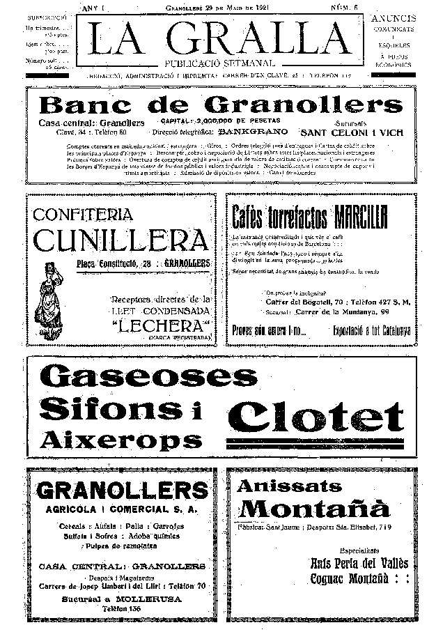 La Gralla, 29/5/1921 [Issue]