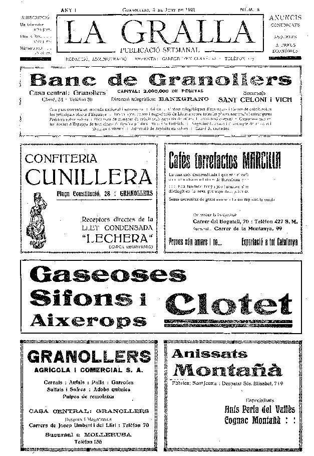 La Gralla, 5/6/1921 [Issue]