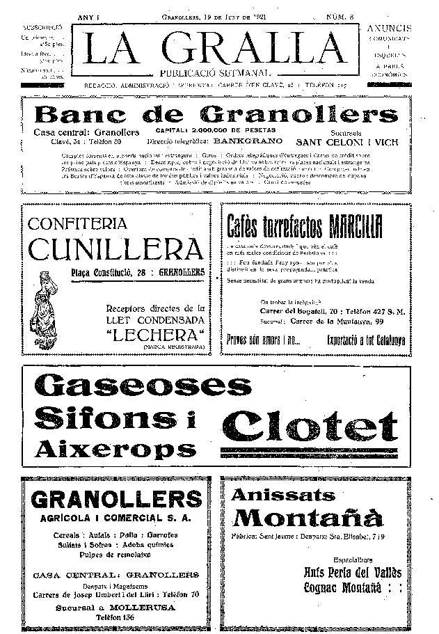 La Gralla, 19/6/1921 [Exemplar]