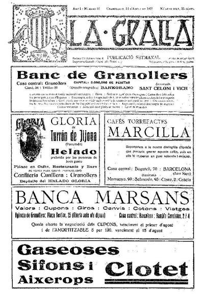 La Gralla, 14/8/1921 [Issue]