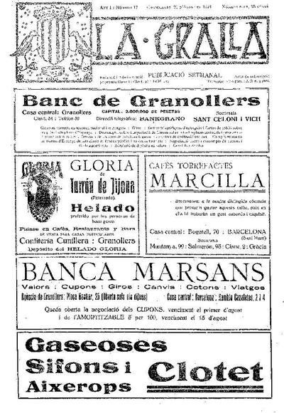 La Gralla, 21/8/1921 [Ejemplar]