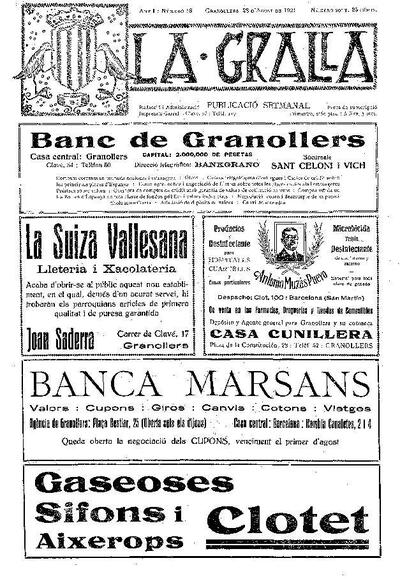 La Gralla, 28/8/1921 [Ejemplar]