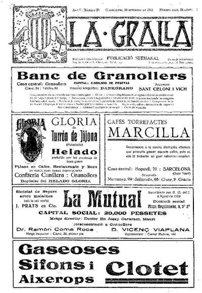 La Gralla, 20/9/1921 [Ejemplar]