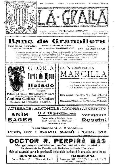 La Gralla, 9/10/1921 [Issue]