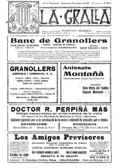 La Gralla, 19/2/1922 [Issue]
