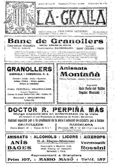 La Gralla, 16/4/1922 [Exemplar]