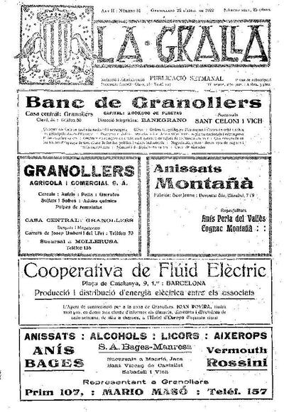 La Gralla, 23/4/1922 [Exemplar]