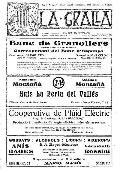 La Gralla, 24/9/1922 [Issue]