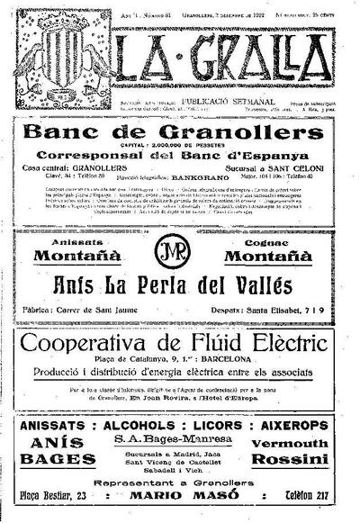 La Gralla, 3/12/1922 [Issue]
