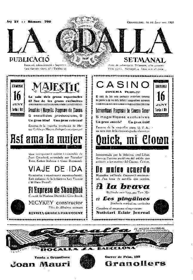 La Gralla, 16/6/1935 [Issue]