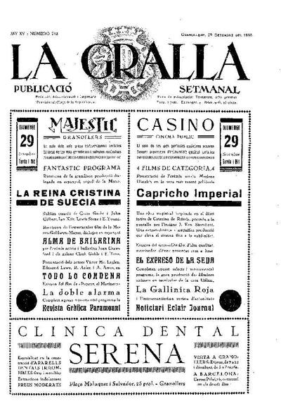 La Gralla, 29/9/1935 [Issue]